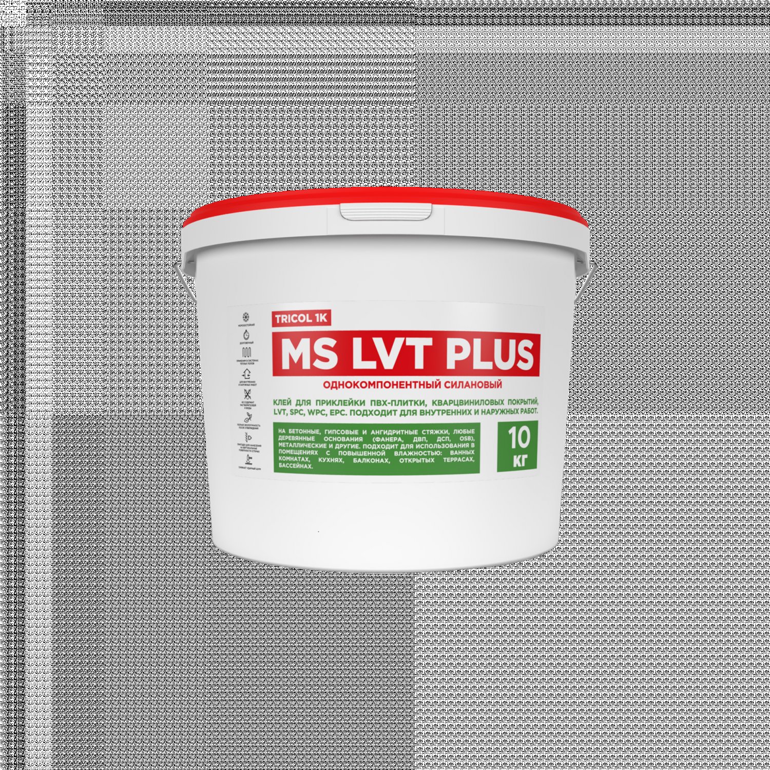 Клей для ПВХ Клей для ПВХ, SPC, WPC, EPC и кварцвиниловых покрытий TRICOL 1K MS LVT PLUS 10 кг